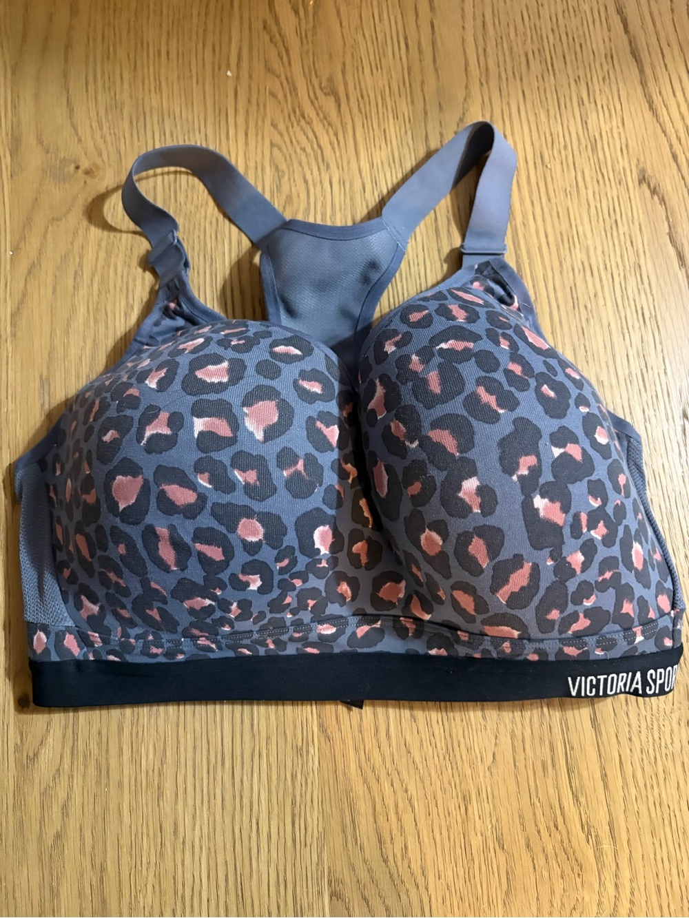 Victoria's Secret Pink & Gray Leopard Print Sports Bra